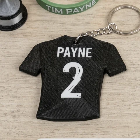 Llavero 3D camiseta personalizada PAYNE 2 selección de rugby de Nueva Zelanda